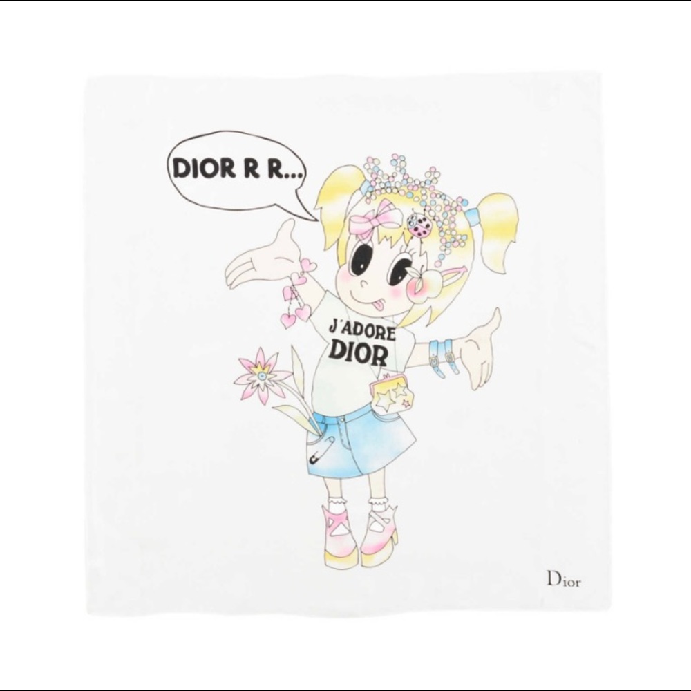 J’adore Dior cartoon silk scarf